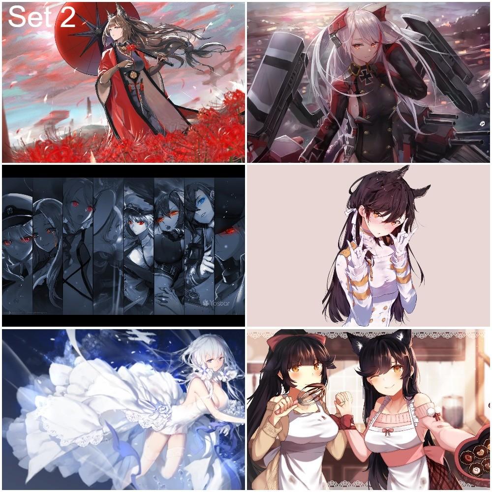 Bộ 6 Poster game Azur Lane (1) (bóc dán) - A3,A4,A5