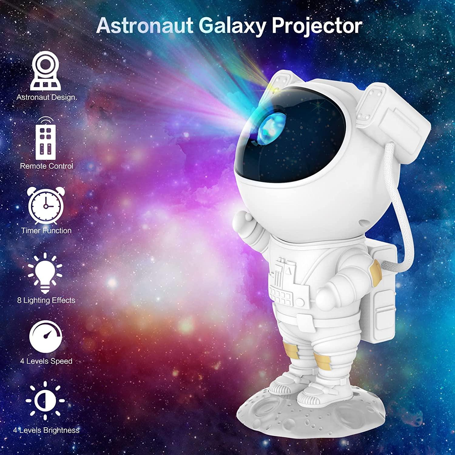 Astronaut Starry Sky Night Light Astraute Galaxy, ngôi sao của phi hành gia với tinh vân, bộ đếm thời gian và điều khiển từ xa, đèn sao cho phòng ngủ và máy chiếu trần
