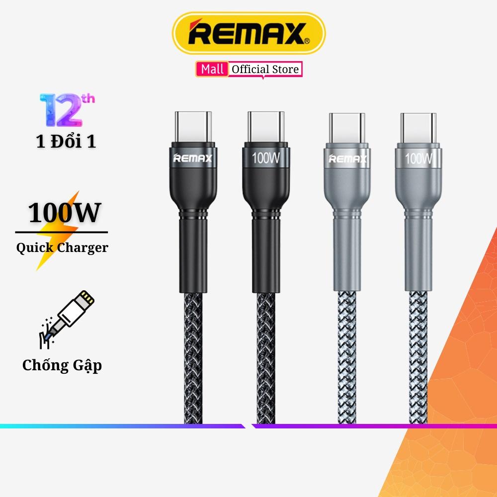 Cáp sạc nhanh Type C to Type C 100W Remax RC-172c Type C 100W cho lPhone 15, Samsung S22 S21 Ultra Xiaomi Mi 12 - Hàng Chính Hãng Remax