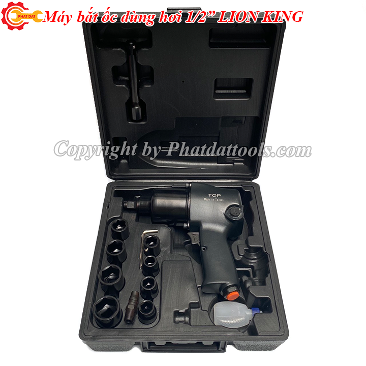 Máy siết mở bulong dùng hơi LION KING có khẩu - Hàng Đài Loan - Bảo hành 6 tháng