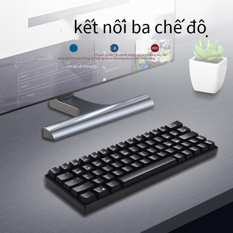 Ưu đãi đặc biệt Bàn phím cơ có thể sạc lại trục trà đen xanh lá cây đỏ có dây không dây 2.4G
