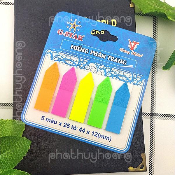 Combo 125 tờ phân trang, giấy note trang mỗi màu 25 tờ cực tiện lợi