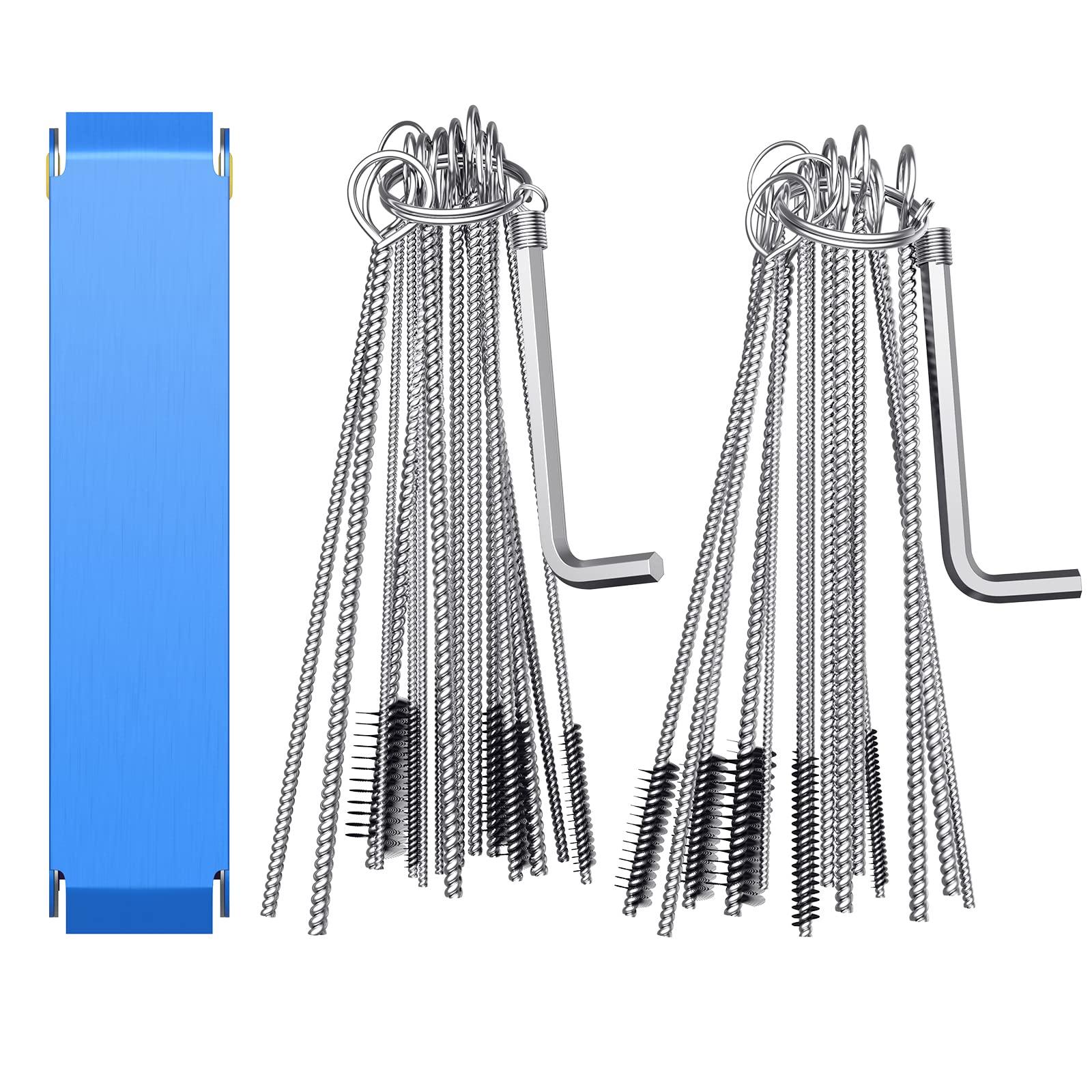 Bộ dụng cụ làm sạch bằng khí thải, 20 Kim làm sạch 10 Bàn chải Công cụ làm sạch với các phím hình lục giác CRV cho máy bay phản lực carbous carbous carbous carbous carbous carbous sạch