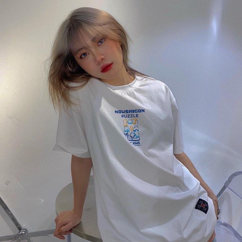 Áo thun unisex tay lỡ NOW SÀI GÒN PUZZIE TEE ||Hany shop
