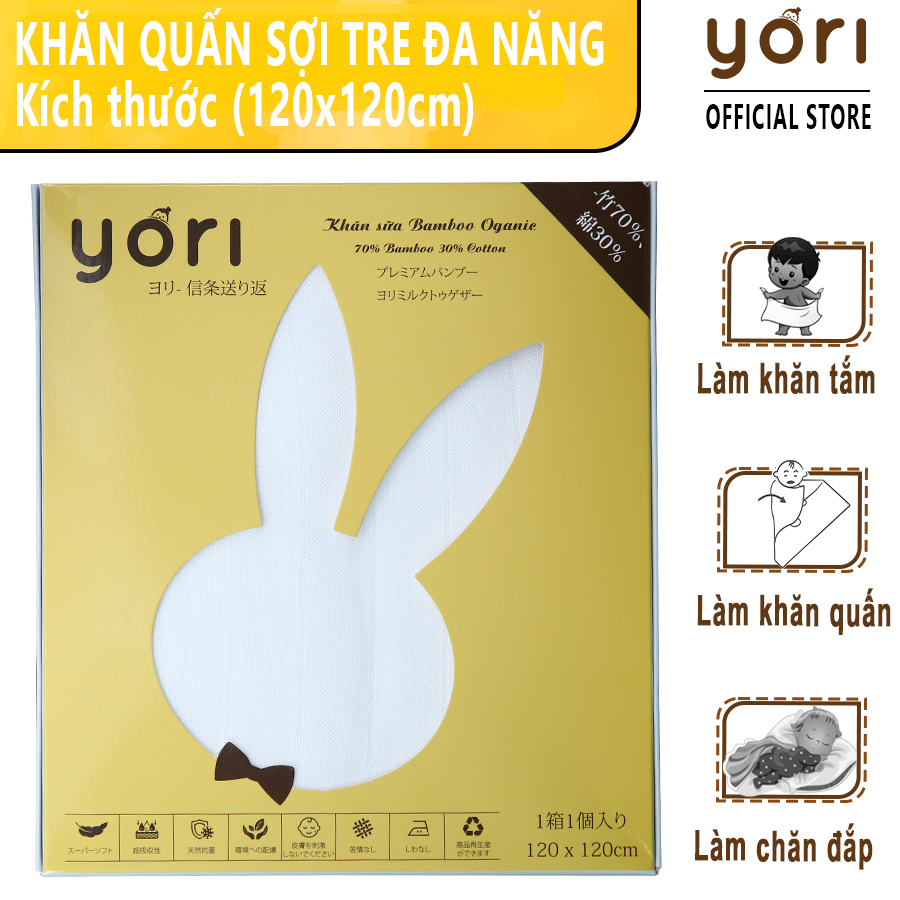 Khăn quấn sợi tre cho bé sơ sinh nhiều màu sắc Yori