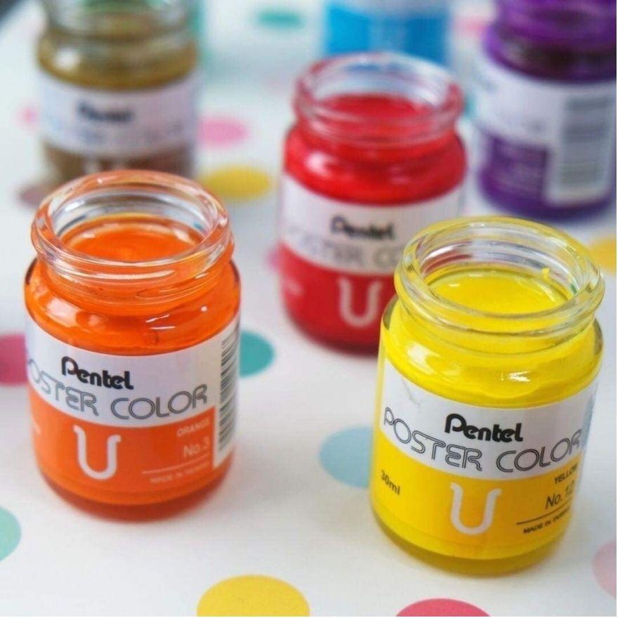 Màu vẽ lọ 12 màu Poster Pentel WPU2-12