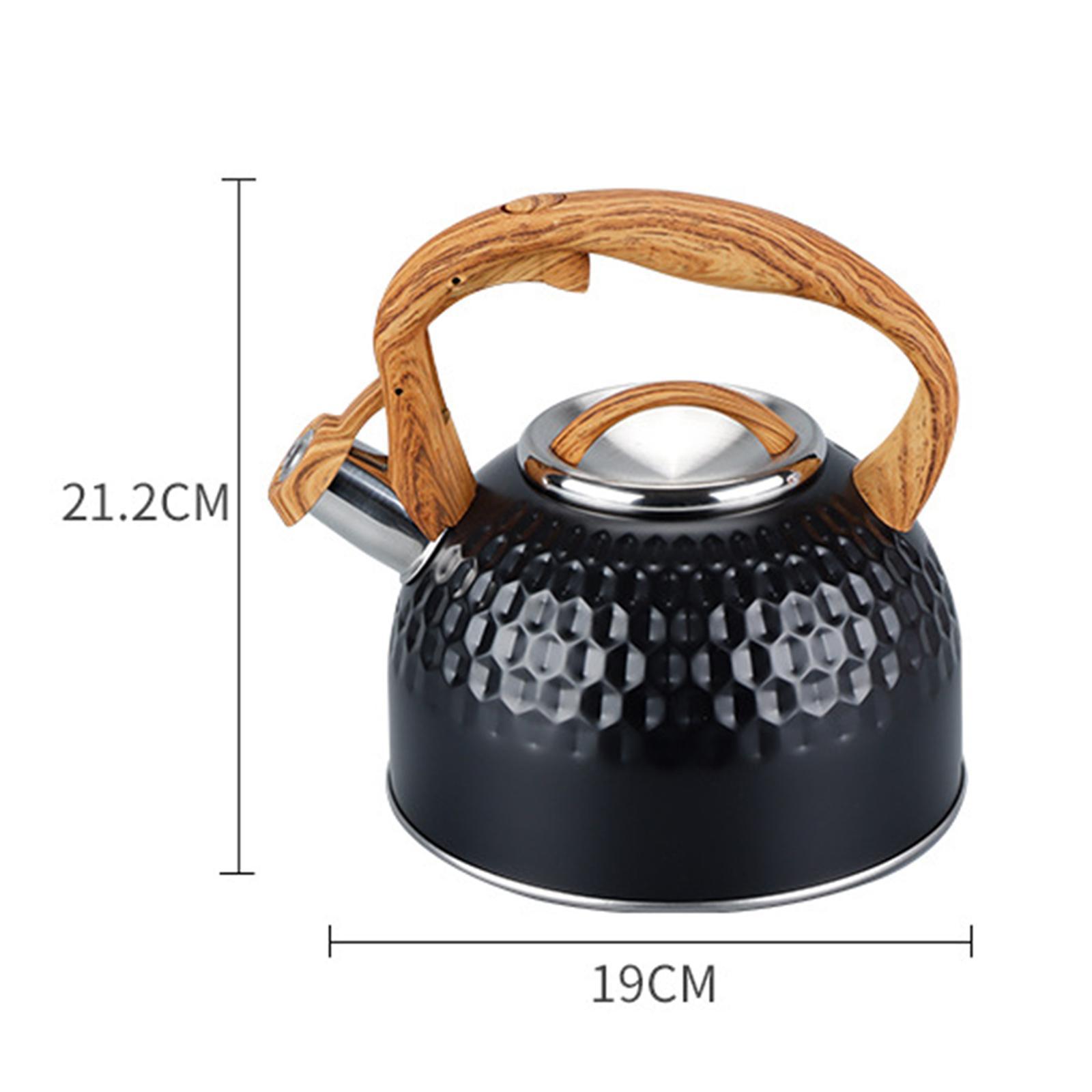 2500ml Black Stainless Steel Tea Pot Whistling Kettle for Electric Cooktop
