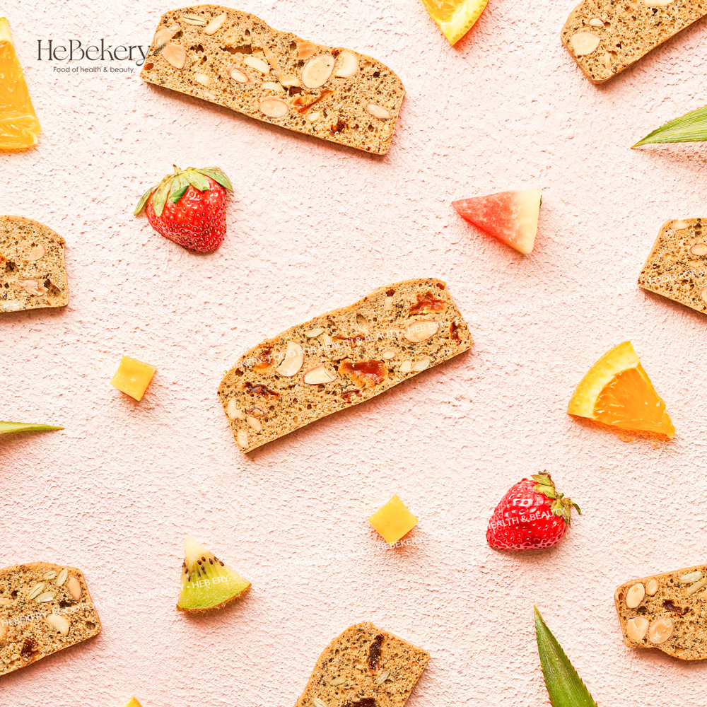 Bánh BISCOTTI Nguyên Cám Ăn Kiêng Lành Mạnh - Bánh Ngũ Cốc Giảm Cân Healthy - Vị Trái Cây Nhiệt Đới