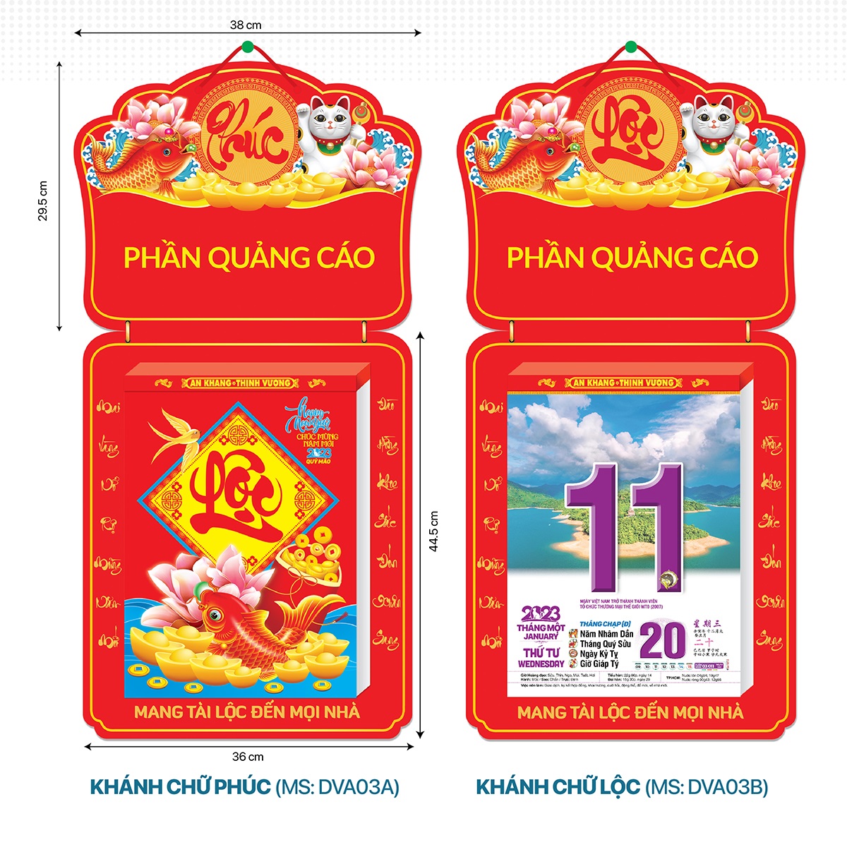 Lịch Bloc Cực Đại Đặc Biệt Cao Cấp 2024 - Lịch Tết 2024 - Quà Tặng Lịch Treo Tường HT7