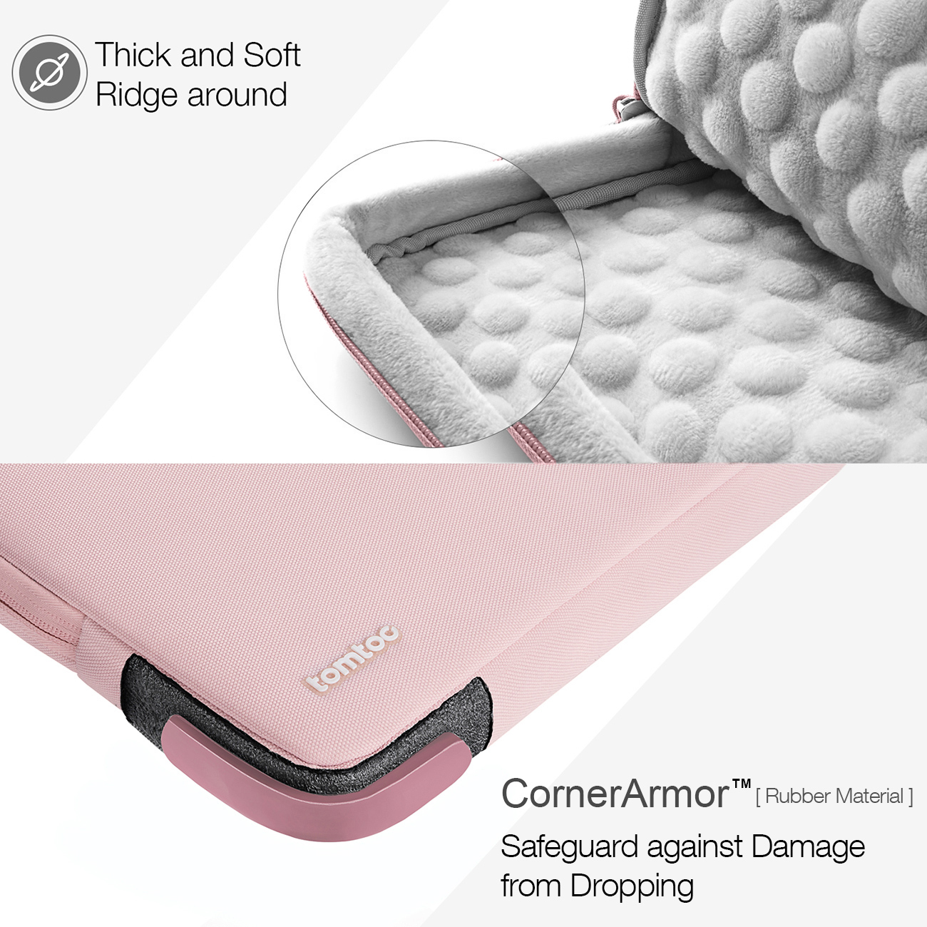 TÚI CHỐNG SỐC TOMTOC (USA) – PROTECTIVE MACBOOK PRO/AIR 13” PINK – Hàng Chính Hãng - A13-C02C