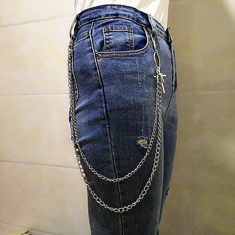 Dây xích đeo quần 2 tầng mix chữ thập cá tính