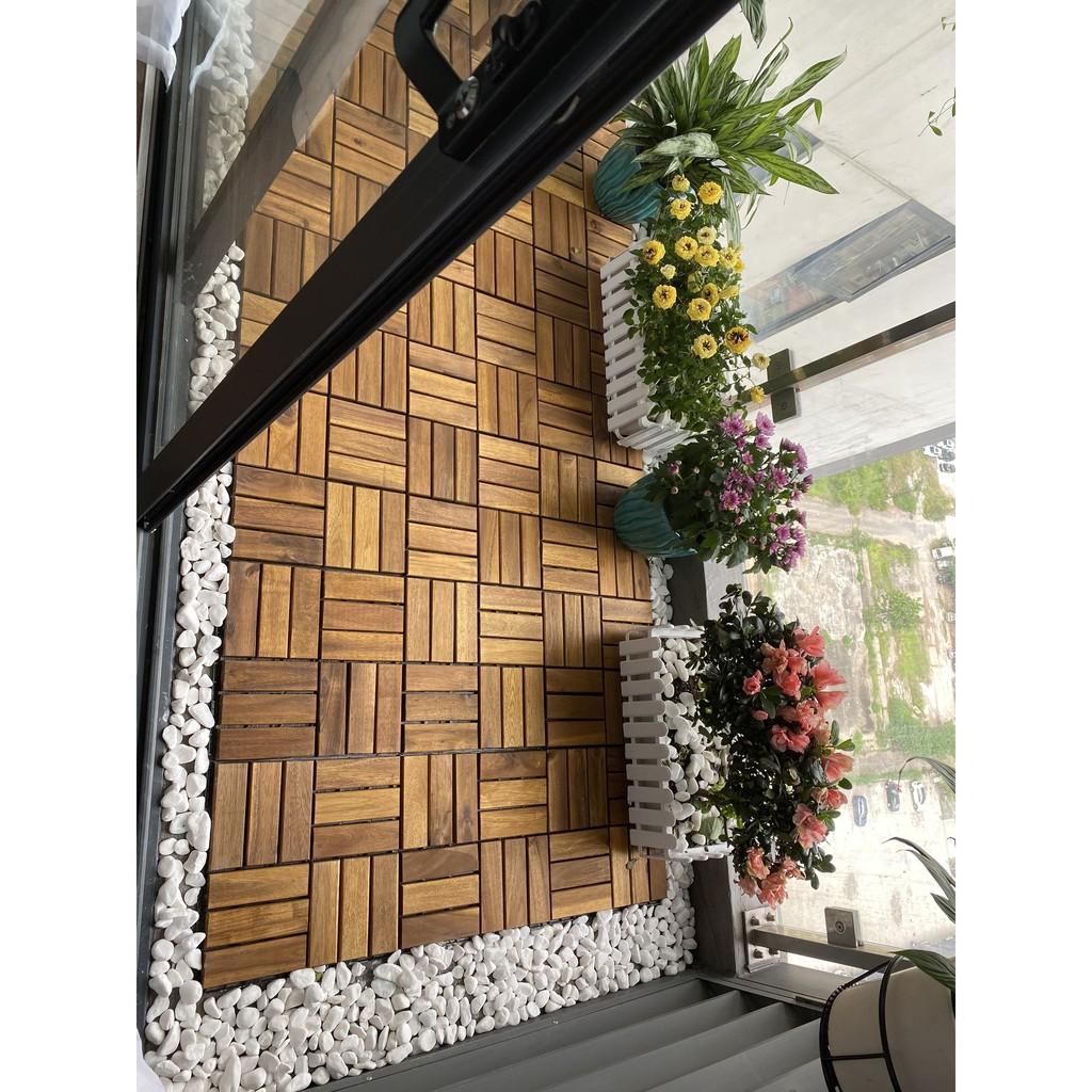 Vỉ Nhựa Lót Sàn Gỗ Keo Tự Nhiên. Vỉ Gỗ Lót Sàn Ban Công/Nhà/Nhà Tắm/Hồ Bơi, 30x30cmx2cm (Loại 1)