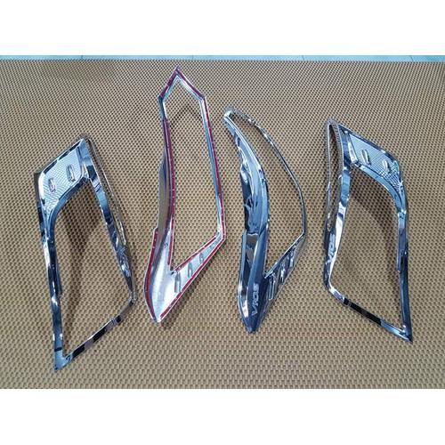 Ốp Viền Đèn Pha, Hậu Mạ Crom Dành Cho Xe Toyota Vios 2014-2017