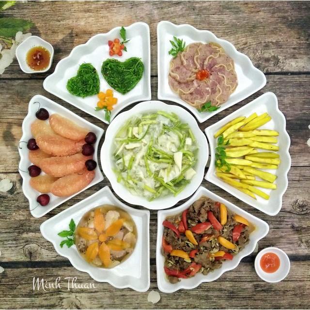 Bộ đĩa hoa mặt trời gốm sứ Bát Tràng size to hàng đẹp, bộ đĩa gốm sứ men trắng tinh