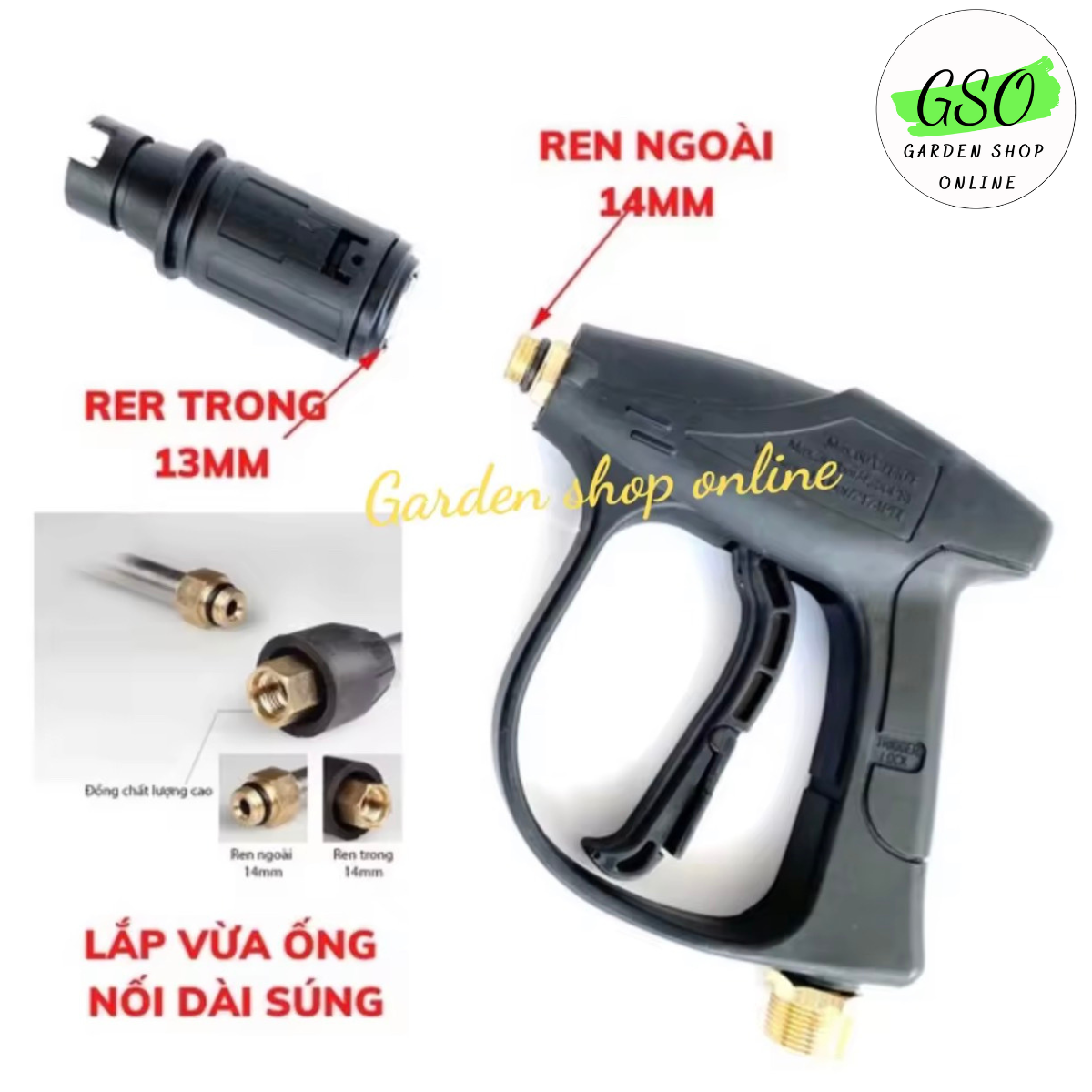 Ống nối dài súng rửa xe áp lực cao của máy xịt rửa áp lực - cần xịt rửa xe thanh nối dài - Dài 35cm