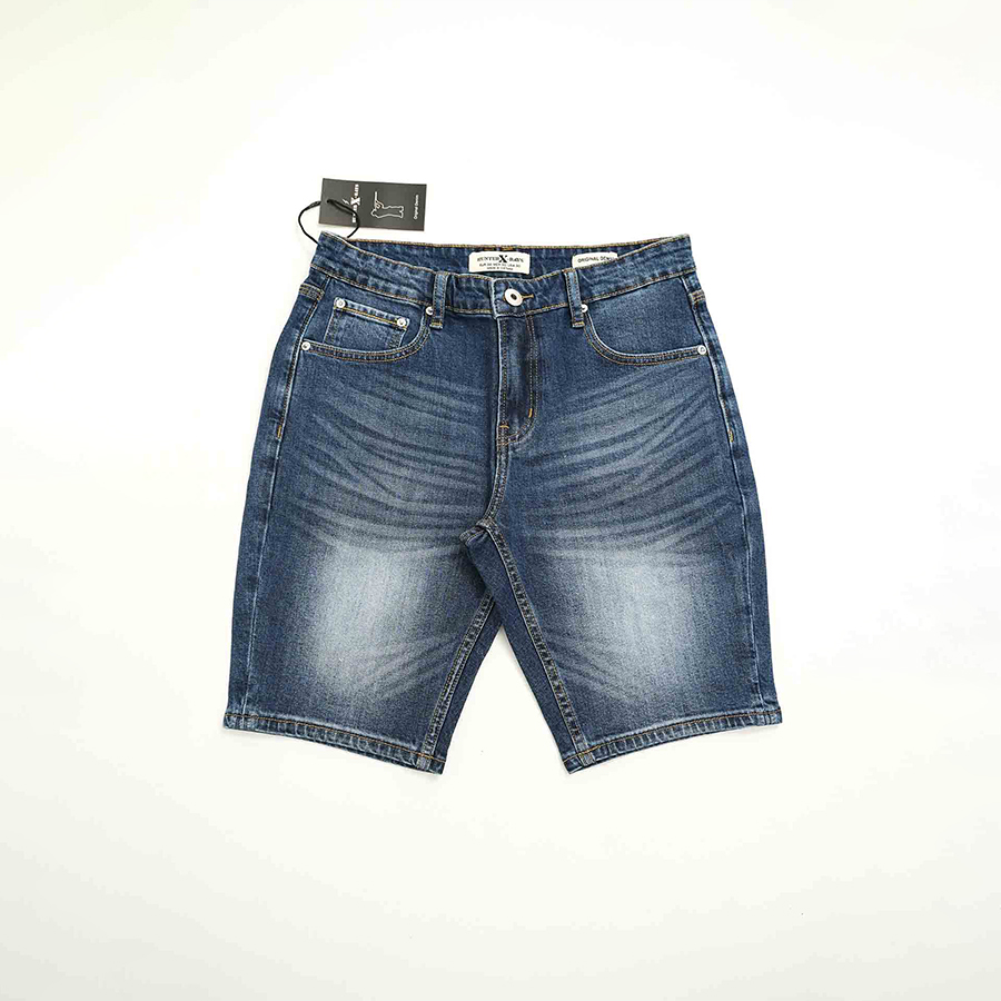 Quần Short Jeans Nam Cao Cấp HUNTER X-RAYS Form Slimfit Thun Màu Xanh S58