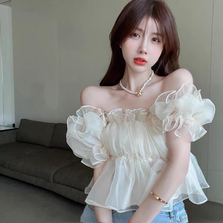 Áo croptop tơ óng cao cấp sang sịn