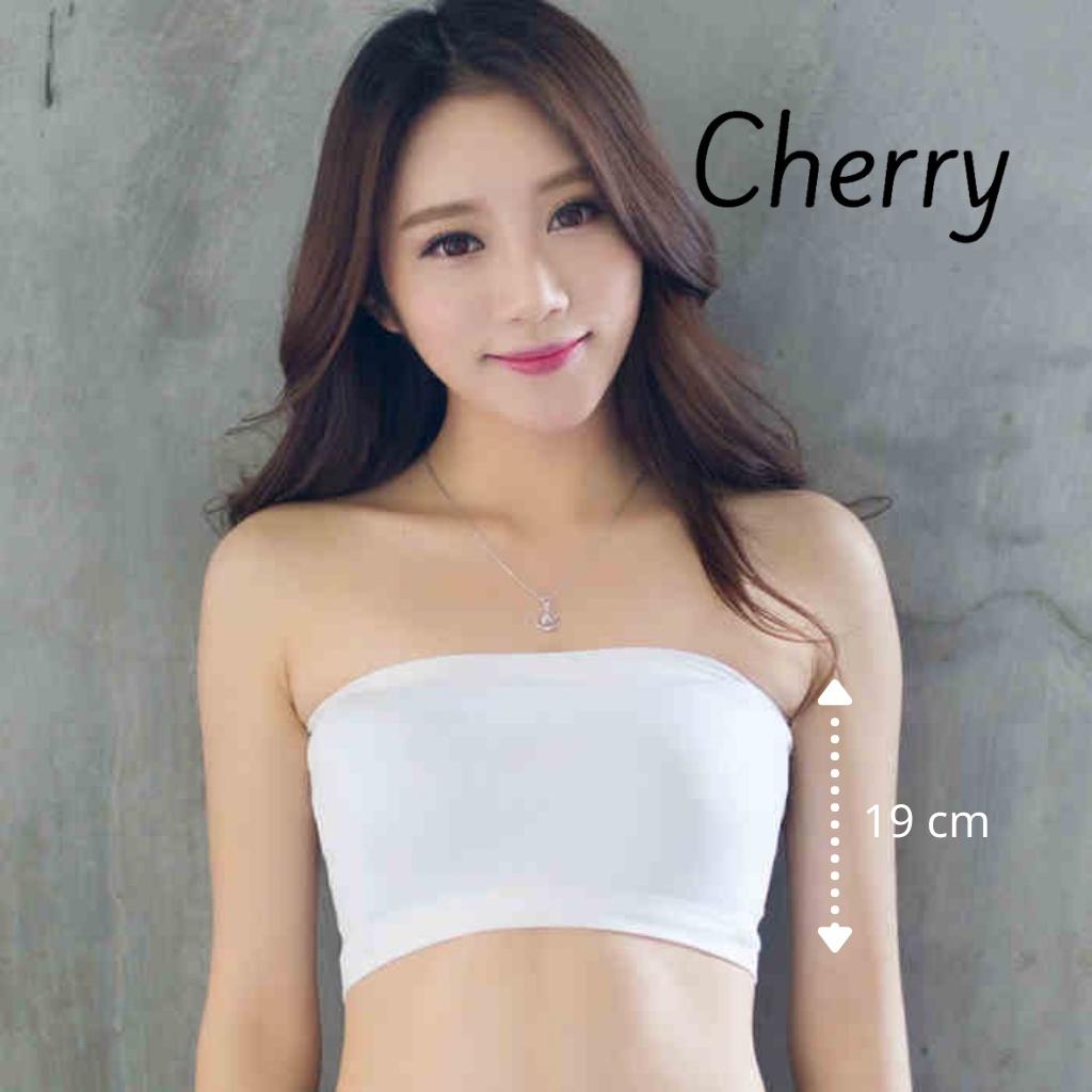 Áo quây ngực croptop bra nhún CHERRY màu trơn cho nữ V051