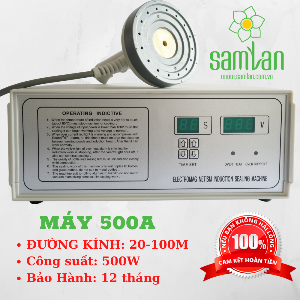 Máy dán màng seal nhôm bán tự động cho chai lọ 500A - Chất lượng cao