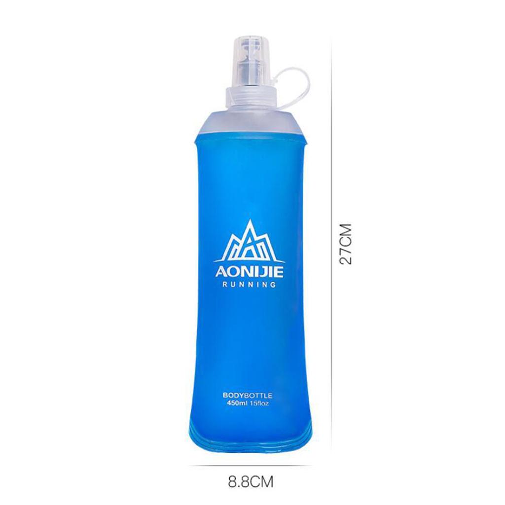 TPU Soft Flask Running Collapsible Water Bottles for Hiking 450ml Blue