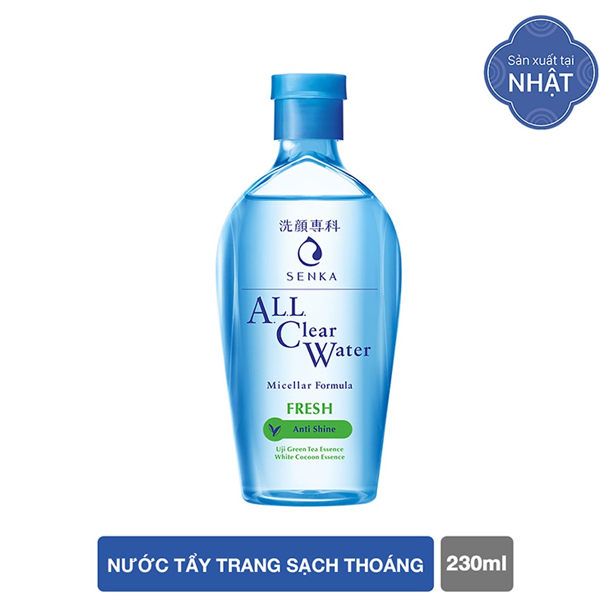 Nước tẩy trang sạch thoáng Senka A.L.L.Clear Water Fresh 230ml Tặng Lưới Tạo Bọt