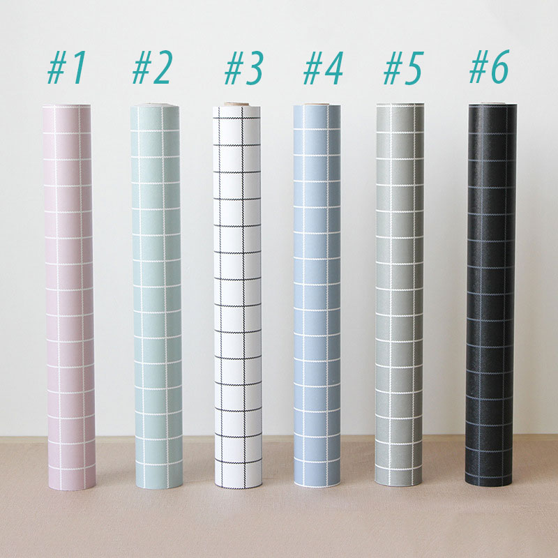 Giấy dán tường kẻ ô phong cách sang trọng Hàn Quốc Khổ 10M HPMWallpaper