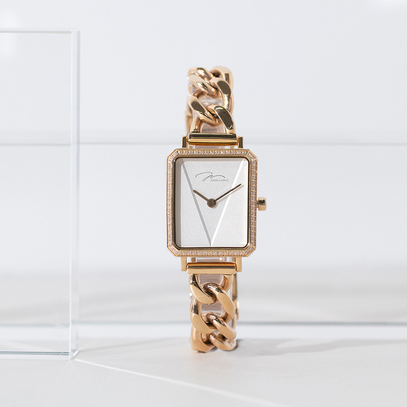 Đồng hồ đeo tay Nữ  hiệu JONAS &amp; VERUS J33.12.PWSPD , Máy Pin (Quartz), Kính sapphire chống trầy xước, Dây Thép không gỉ 316L