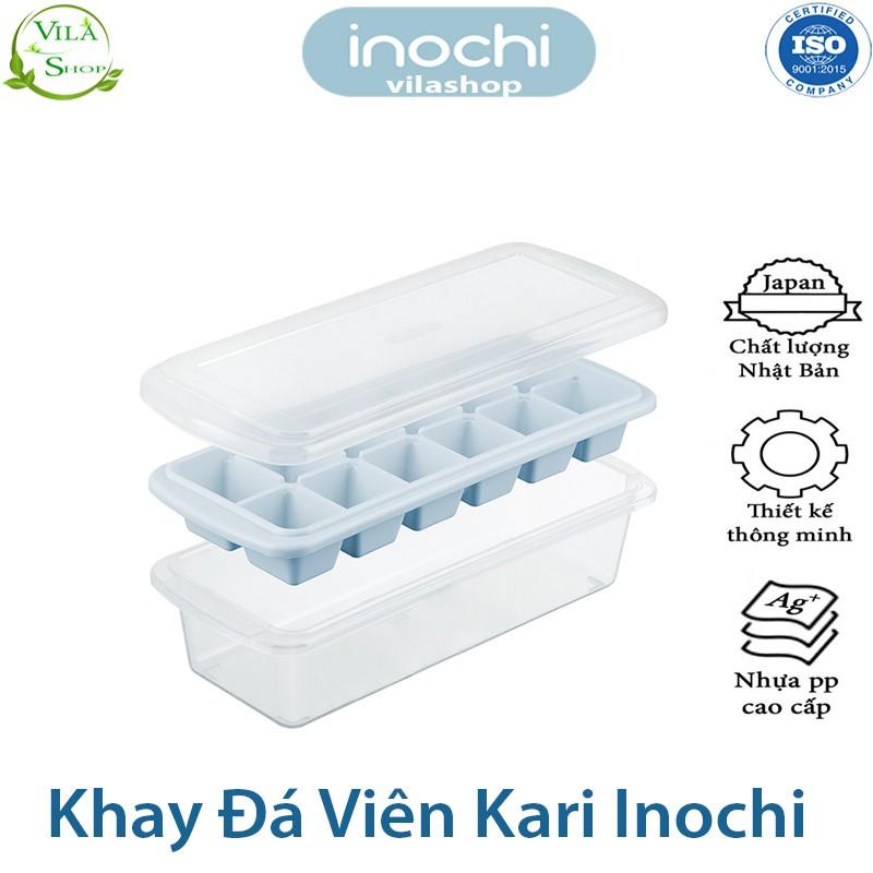 Khay Làm Đá, Khay Làm Thạch Kari 12 Viên, Khay Tích Trữ Đồ Ăn Dặm Cho Bé Nhựa Dẻo Cao Cấp Inochi Kháng Khuẩn - Khử Mùi