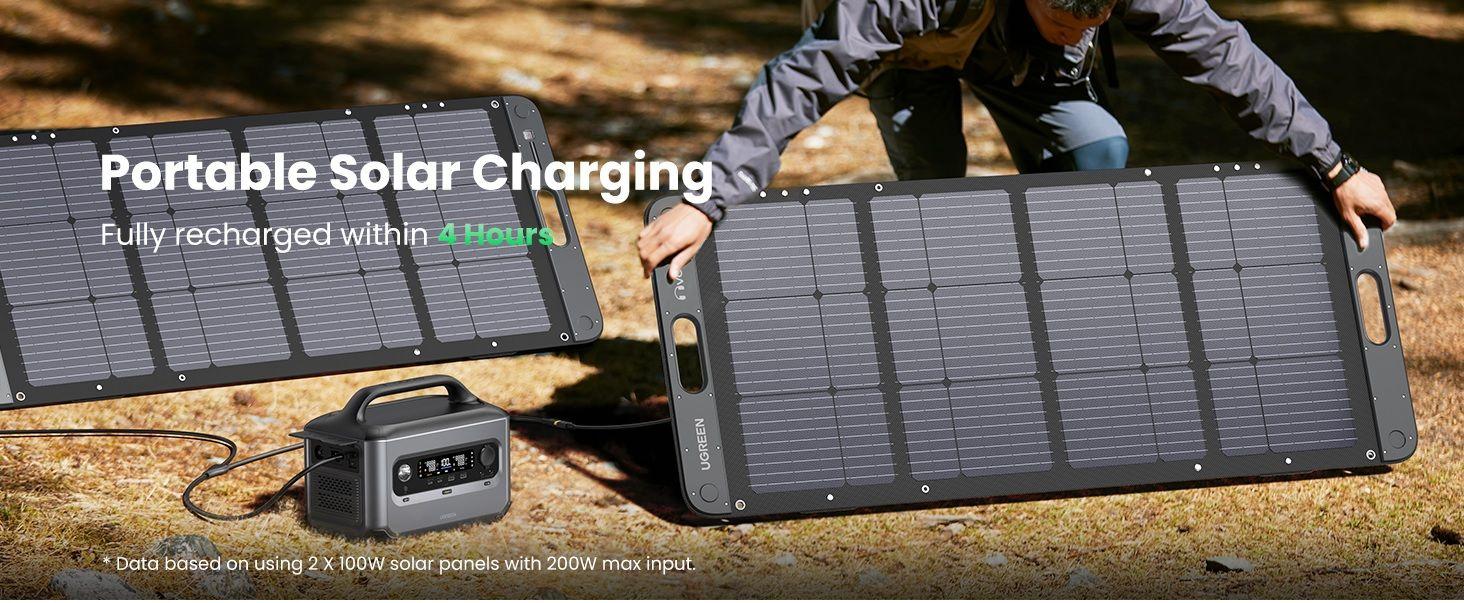 Ugreen UG15050GS600TK max 1200w ra 2c2a2dc + 220v EU x 2 LCD trạm sạc di động 600W pin rắn LFP BYD input solar - car - ac dùng app IOT - HÀNG CHÍNH HÃNG