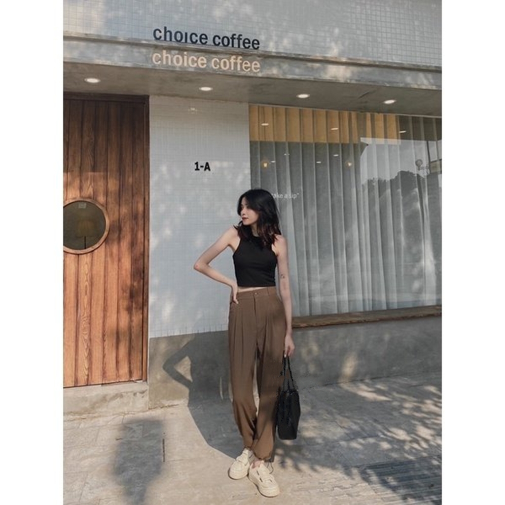 Áo Croptop ba lỗ quyến rũ chất bozip 1 lớp thoáng mát phối blazer cardigan đồ tập gym cực thời trang