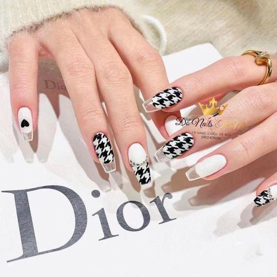 Sticker 3D Sọc Nanh Sói HOUNDSTOOTH | Hình Dán Móng DH-068