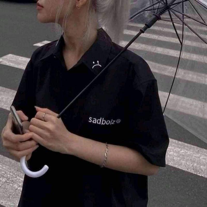 - - ÁO SƠ MI TAY LỠ THÊU SADBOIZ - - mẫu hot 2022