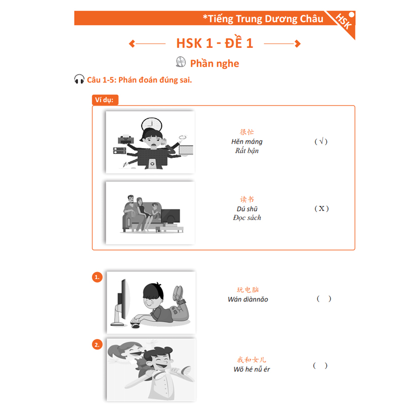 Sách - Giáo Trình Chinh Phục HSK 1 và HSK 2 - Luyện Thi HSK/HSKK - (Bài tập - Đáp án - Giải thích) - Phạm Dương Châu