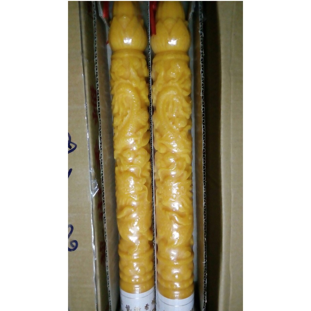 1 đôi đèn cầy chạm rồng 56cm