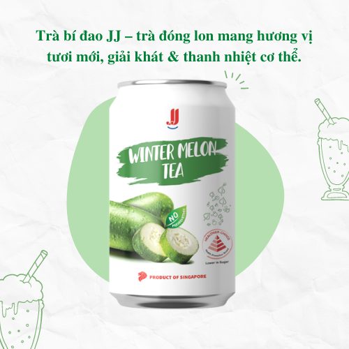 [Chính hãng] Lốc 6 Lon Bí Đao JJ (6 Lon x 300ml) - Thương hiệu Singapore