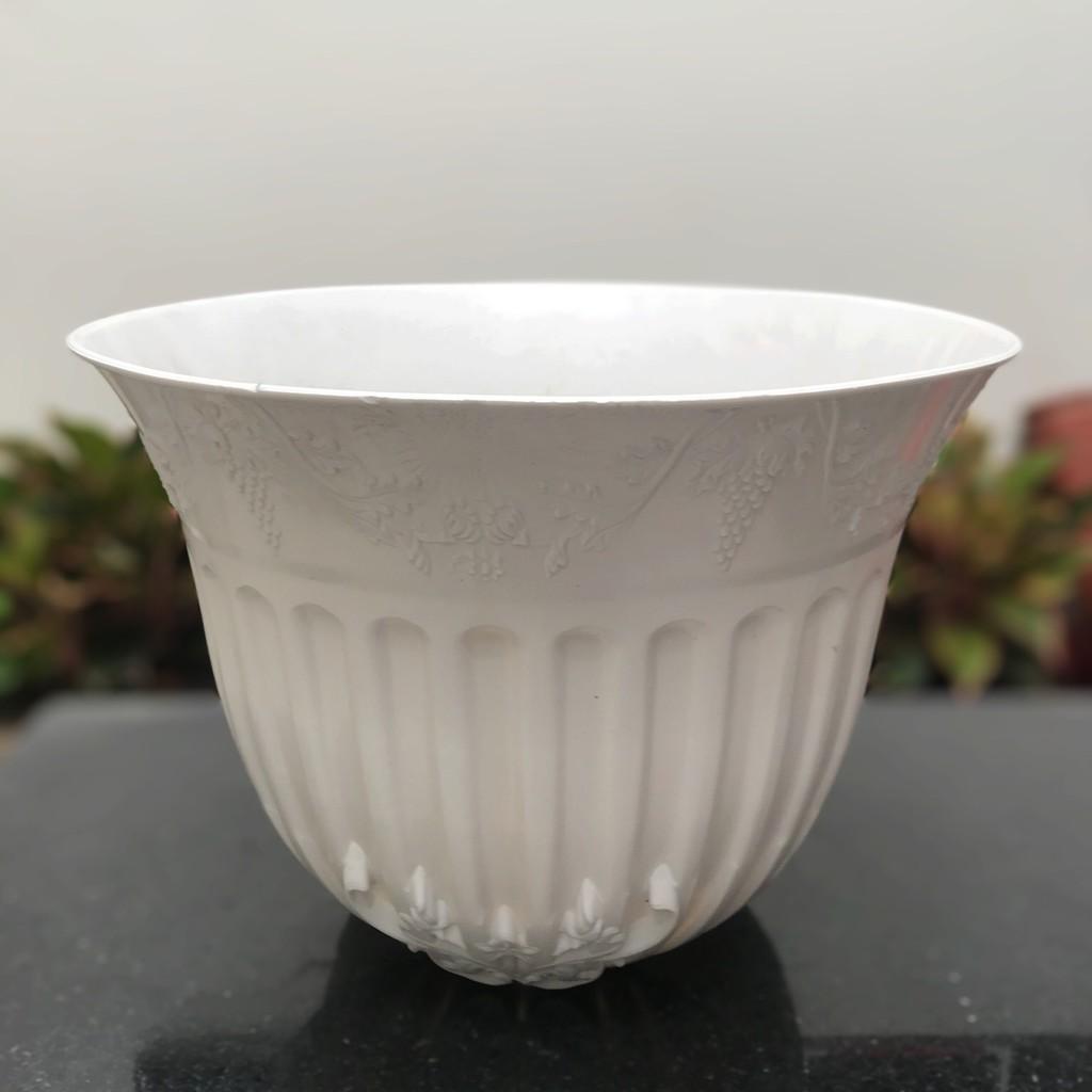 Chậu Nhựa Kẹp Ban Công Lan Can trồng hoa trên ban công 3 kiểu dáng màu trắng