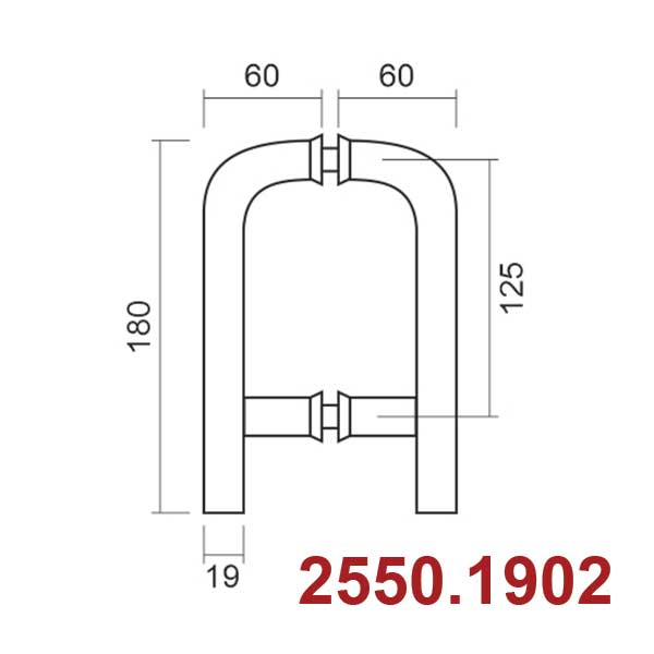 Tay nắm chữ A phi 19x230mm - Inox 201 bóng