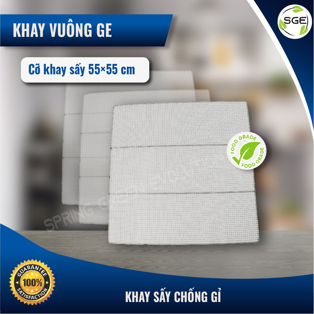 Khay Lưới Vuông Tủ Sấy Thực Phẩm GE Kích Thước 55x55cm. Làm Từ Thép Không Rỉ Cao Cấp. Nhập Khẩu Chính Hãng Thái Lan