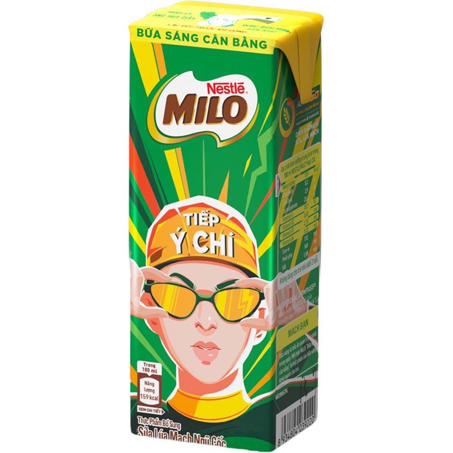 Combo 2 thùng sữa lúa mạch Nestlé MILO bữa sáng (36 hộp x 180ml) [Tặng 1 trái banh Milo]