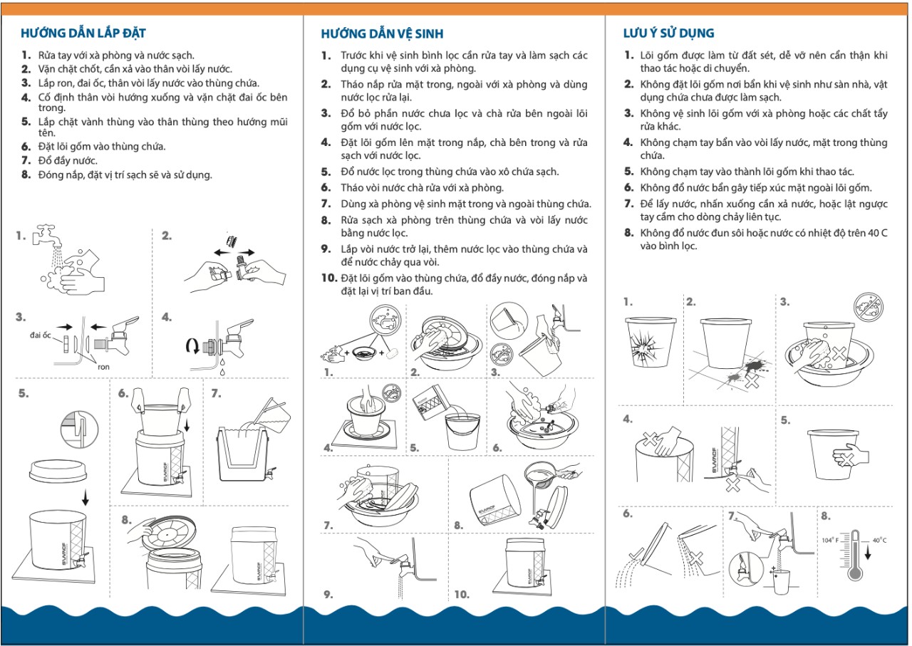 BÌNH LỌC NƯỚC SWACF 16L CWFLT - NANO BẠC | CÔNG NGHỆ USA (KÈM BỘ CẤP NƯỚC)