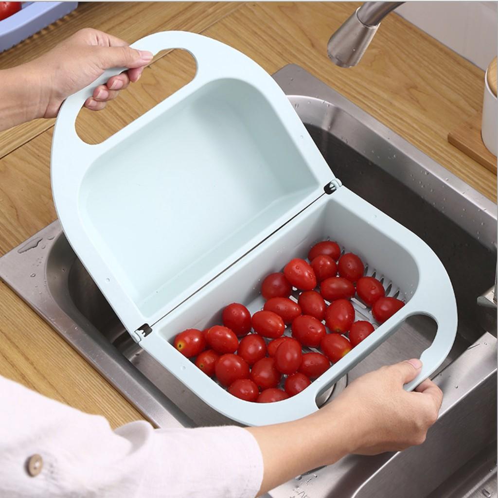 RỔ NHÀ BẾP XẾP GỌN TIỆN LỢI JAPAN PP 2 TRONG 1  - AsiaMart