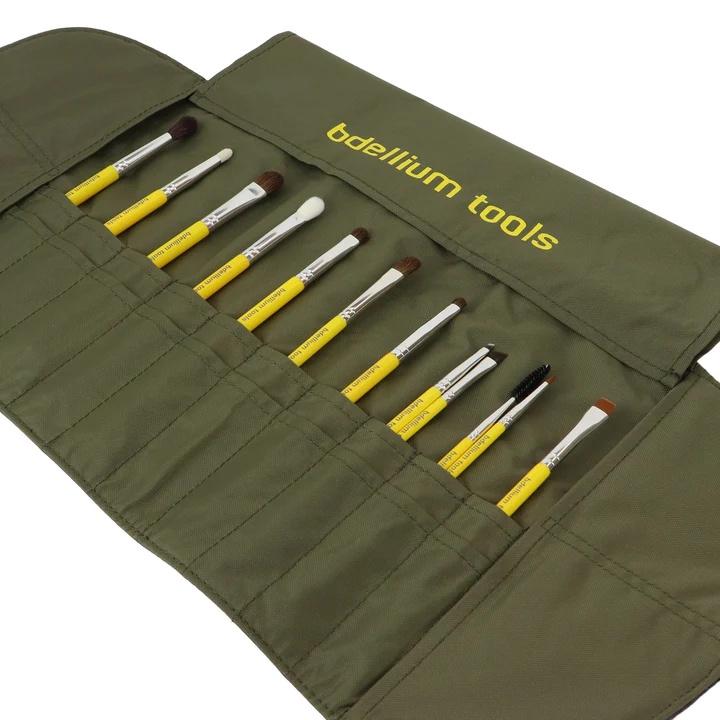 Bộ Cọ Trang Điềm Bdellium STUDIO EYES 12PC. BRUSH SET WITH ROLL-UP POUCH