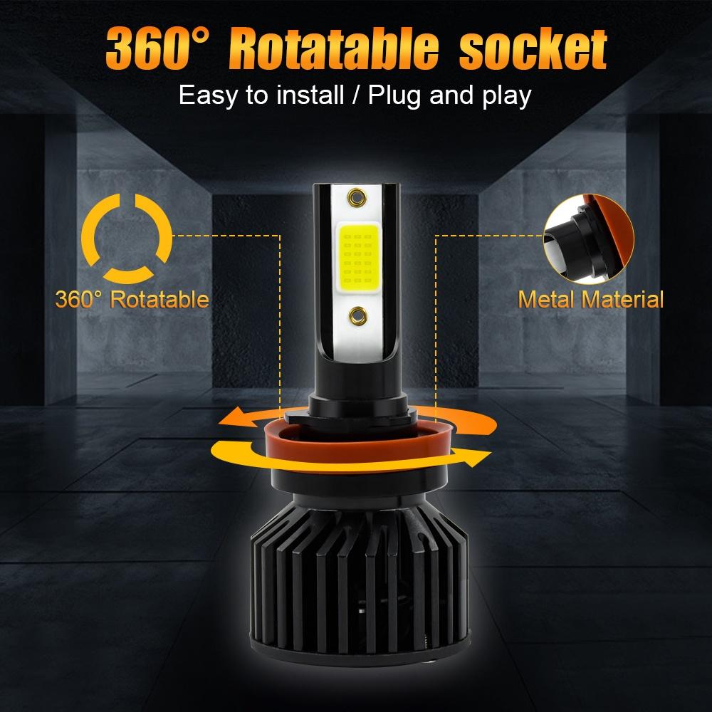 1 cặp đèn pha siêu sáng H4 H7 H11 9006 LED 40W 8000LM 6000K chống thấm nước cho xe hơi