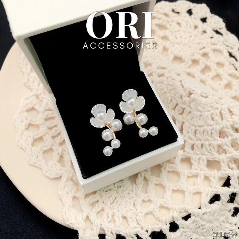 Bông tai nữ bông hoa Pearl Flower độc đáo xinh xắn ORI ACCESSORIES B399