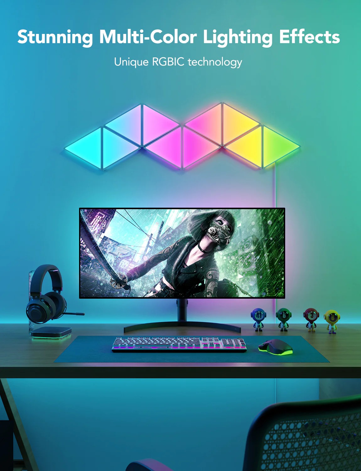 Đèn LED tam giác Govee Glide Triangle Light Panels H6067 | Thiết kế tinh tế, hiện đại và thông minh