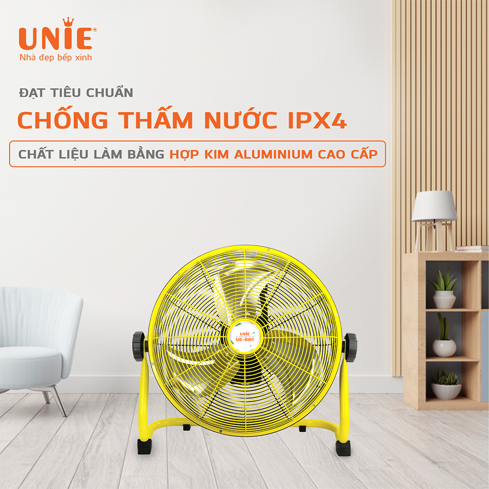 Quạt sạc tích điện UNIE UE-880 sạc 2.5h sử dụng 48h - Hàng chính hãng