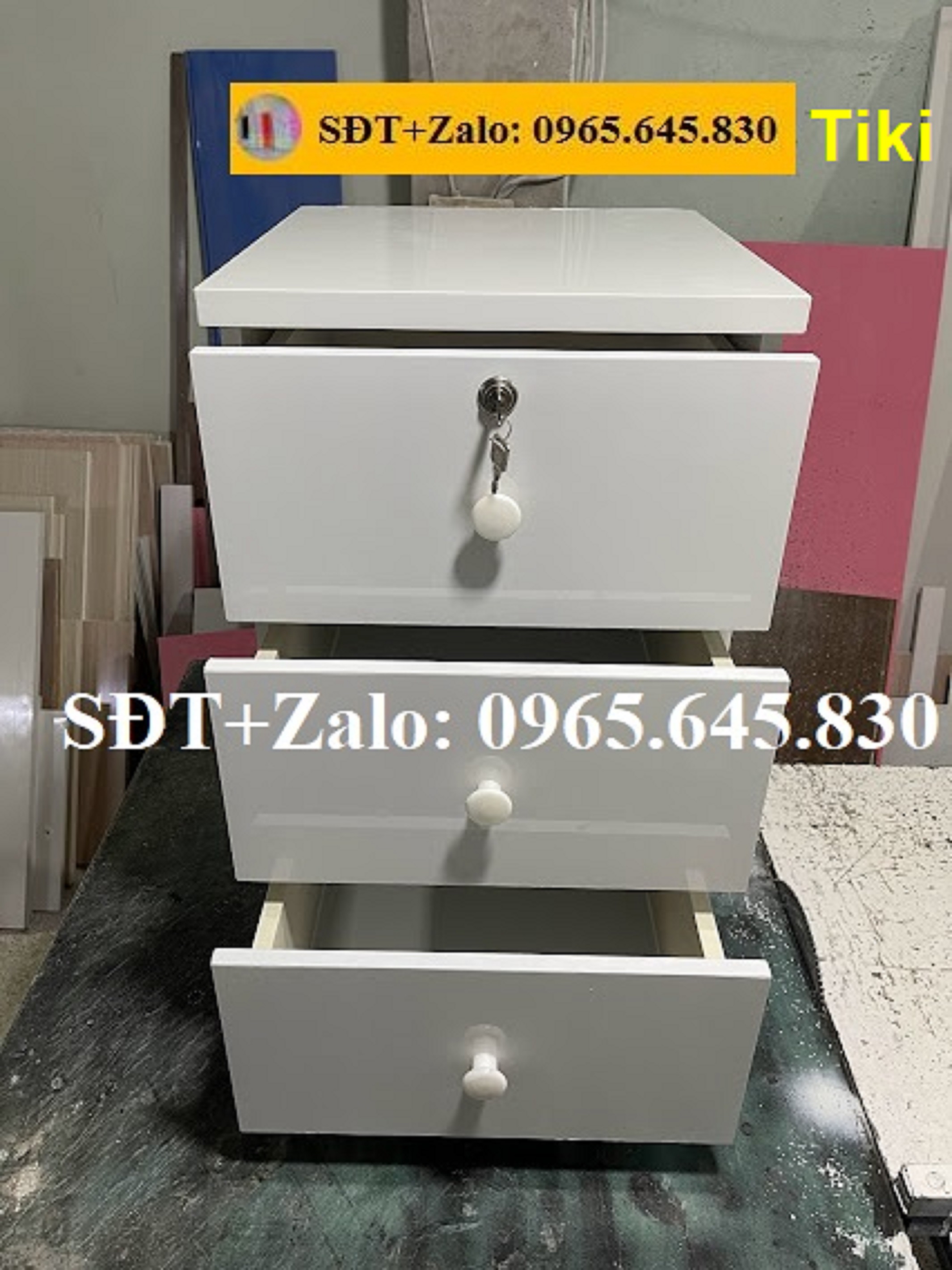 Tủ, Kệ Đầu Giường Nhựa Đài Loan Cao 68cm Ngang 42cm Màu Trắng 915