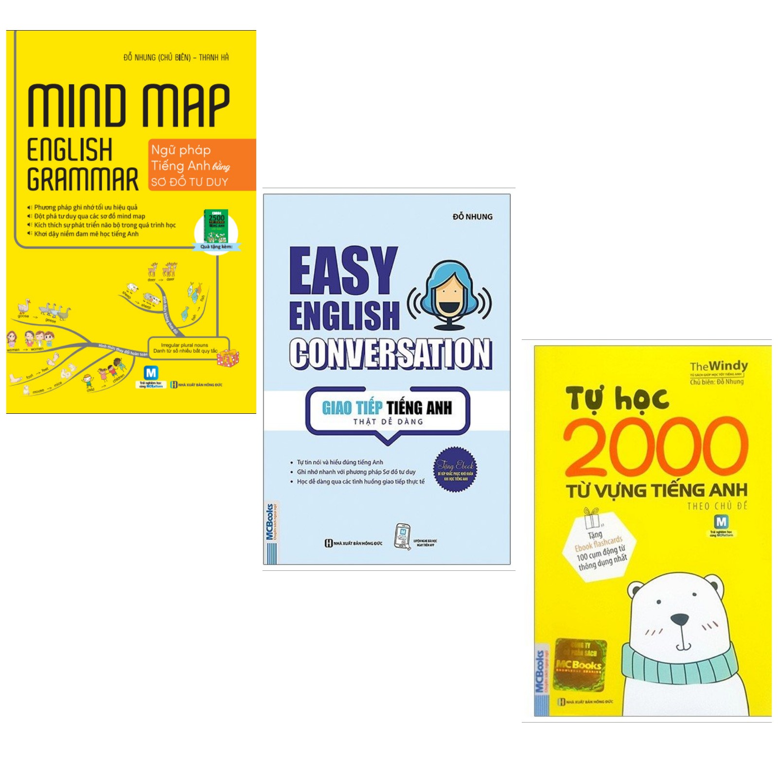 Bộ Sách Nâng Cao Trình Độ Tiếng Anh Mindmap English Grammar - Ngữ Pháp Tiếng Anh Bằng Sơ Đồ Tư Duy Tự Học 2000 Từ Vựng Tiếng Anh Theo Chủ Đề Giao Tiếp Tiếng Anh Thật Dễ Dàng - Easy English Conversation
