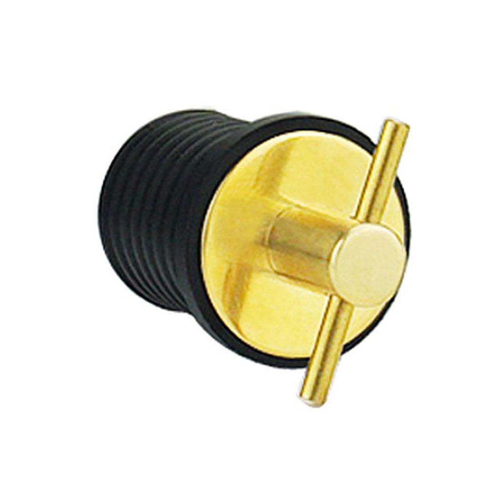 1inch Rubber Brass T-Handle -Turn Plug Hull Livewell Marine Accessories
