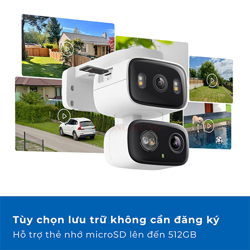 Camera trong nhà/ngoài trời TP-Link Tapo Dual Lens Pan/Tilt Indoor/Outdoor Home Security 3MP 2K C246D - Hàng chính hãng